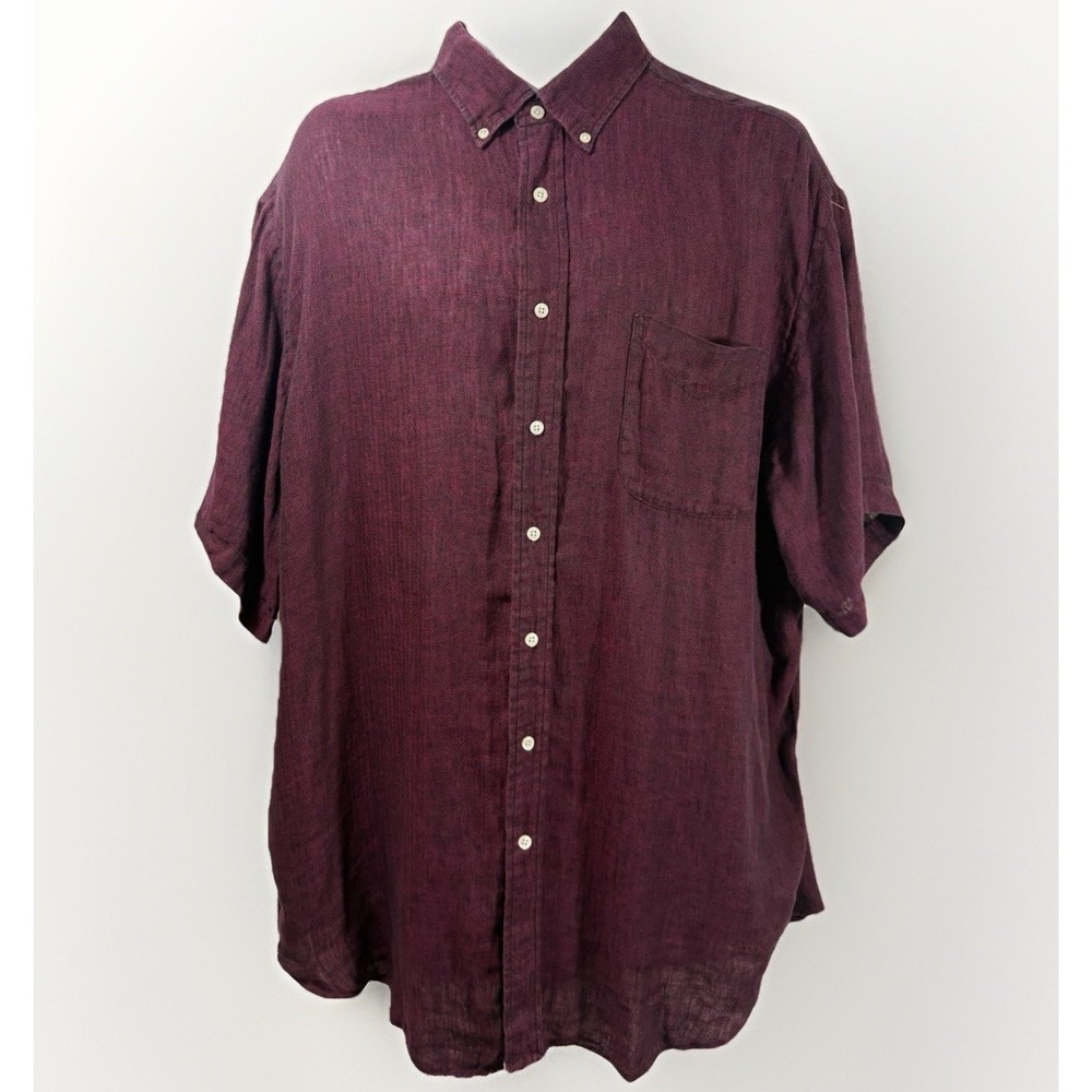 Daniel Cremieux Collection Italian Linen SS Button Down‎ Shirt Mens XL